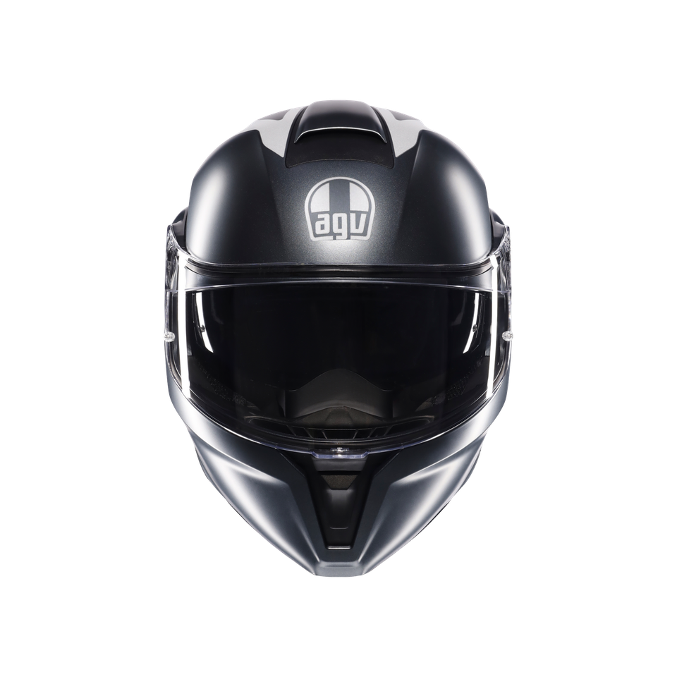 STREETMODULAR RESIA MATT GREY/SILVER/RED - MOTORBIKE FLIP UP HELMET E2206